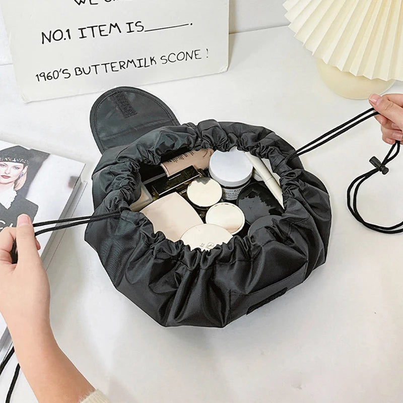 Mulheres cordão saco de cosméticos armazenamento de viagem saco de maquiagem organizador feminino compõem bolsa portátil à prova dwaterproof água caso de beleza de higiene pessoal