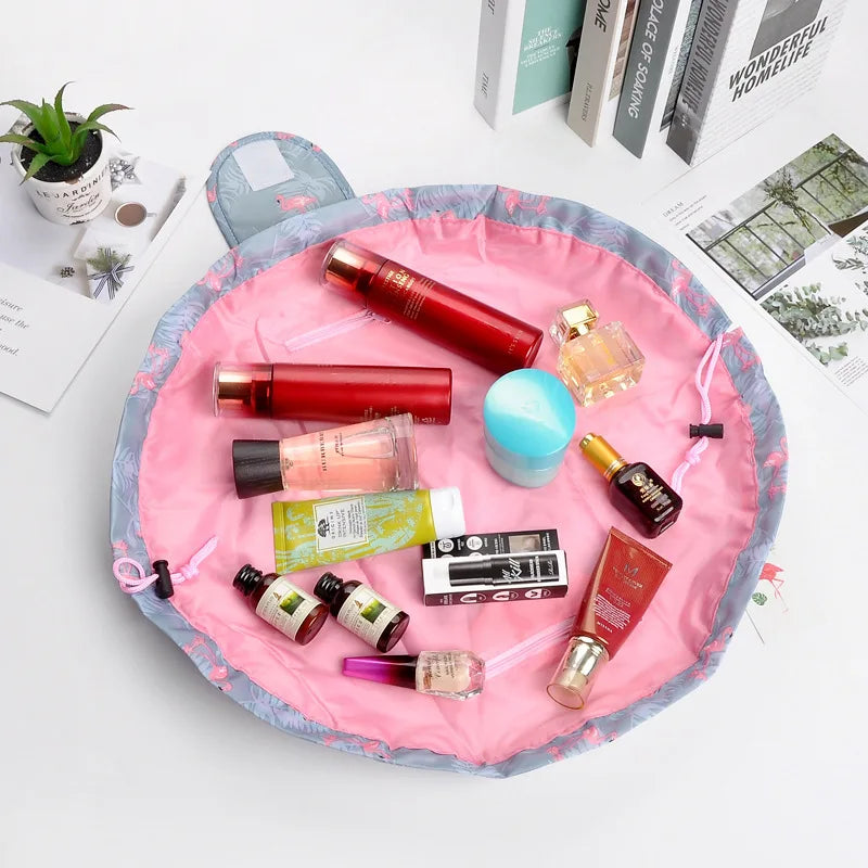 Mulheres cordão saco de cosméticos armazenamento de viagem saco de maquiagem organizador feminino compõem bolsa portátil à prova dwaterproof água caso de beleza de higiene pessoal