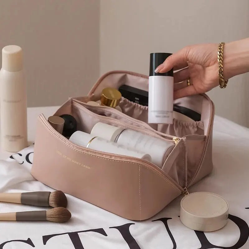 Bolsa de maquiagem para viagem, bolsa cosmética portátil para mulheres, à prova d'água, multifuncional, bolsa cosmética feminina