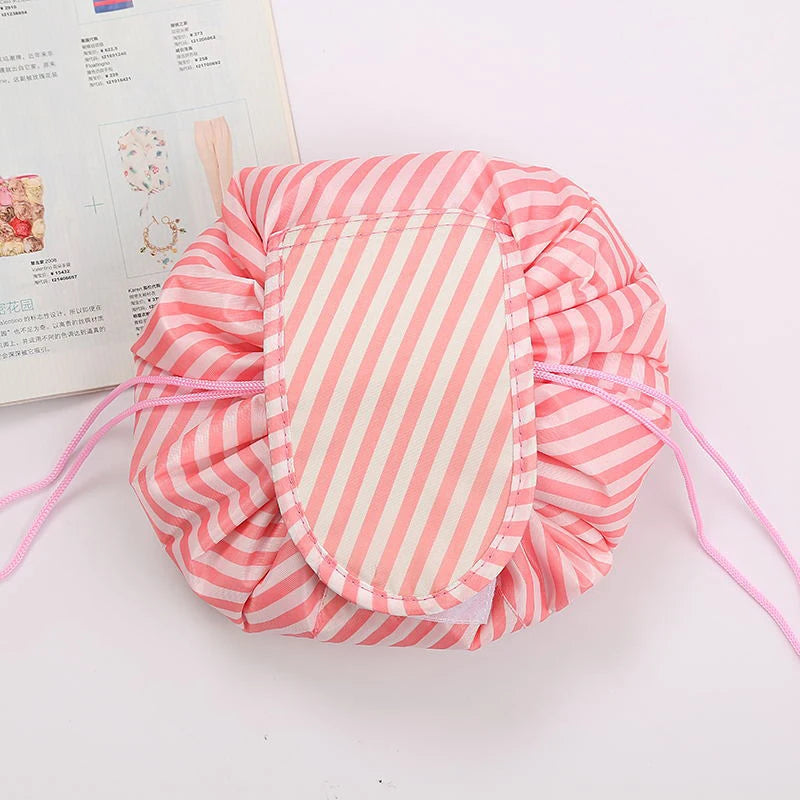 Mulheres cordão saco de cosméticos armazenamento de viagem saco de maquiagem organizador feminino compõem bolsa portátil à prova dwaterproof água caso de beleza de higiene pessoal
