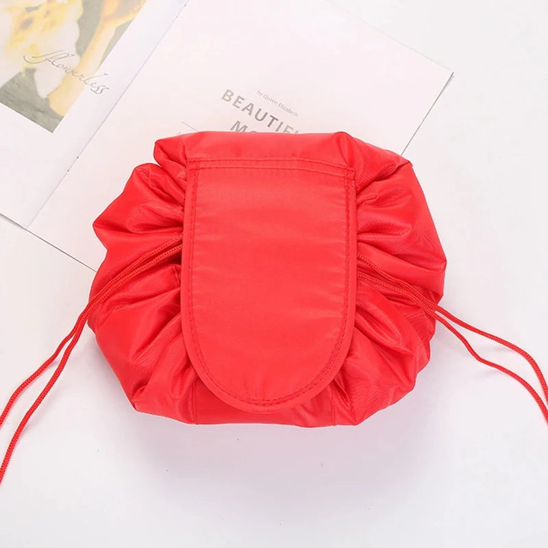 Mulheres cordão saco de cosméticos armazenamento de viagem saco de maquiagem organizador feminino compõem bolsa portátil à prova dwaterproof água caso de beleza de higiene pessoal