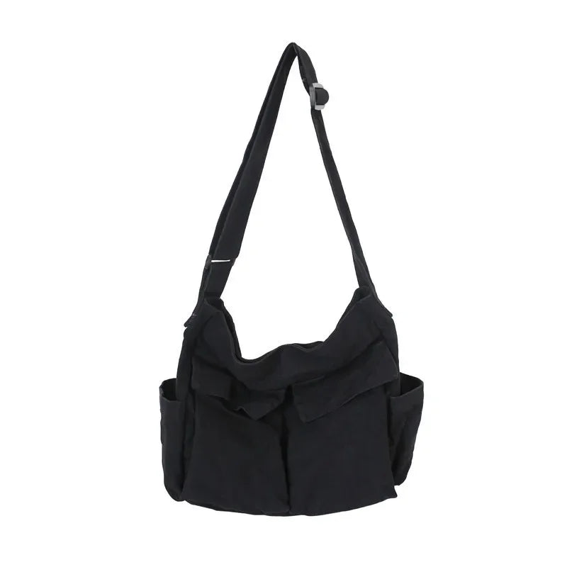 Workwear lona ombro grande capacidade retro messenger bag nova classe estudante messenger bag