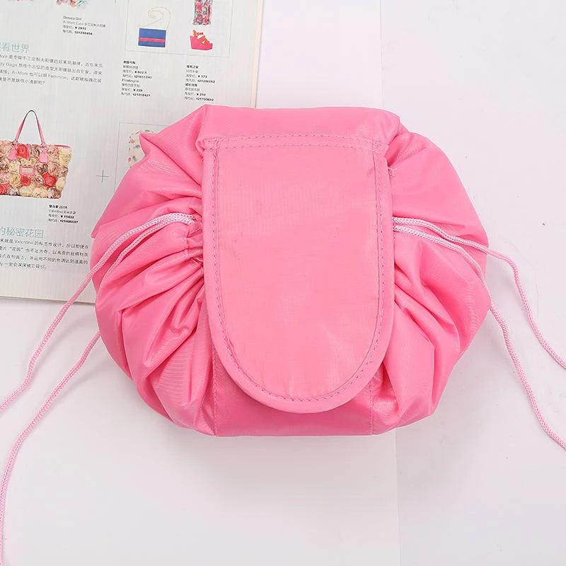 Mulheres cordão saco de cosméticos armazenamento de viagem saco de maquiagem organizador feminino compõem bolsa portátil à prova dwaterproof água caso de beleza de higiene pessoal