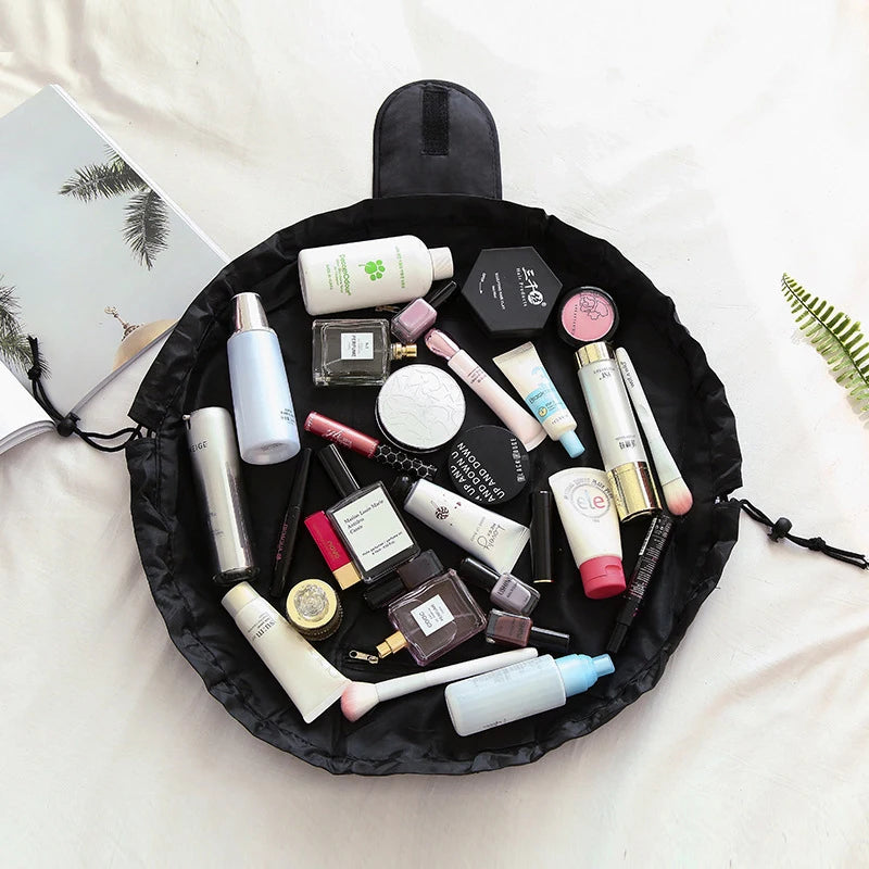 Mulheres cordão saco de cosméticos armazenamento de viagem saco de maquiagem organizador feminino compõem bolsa portátil à prova dwaterproof água caso de beleza de higiene pessoal