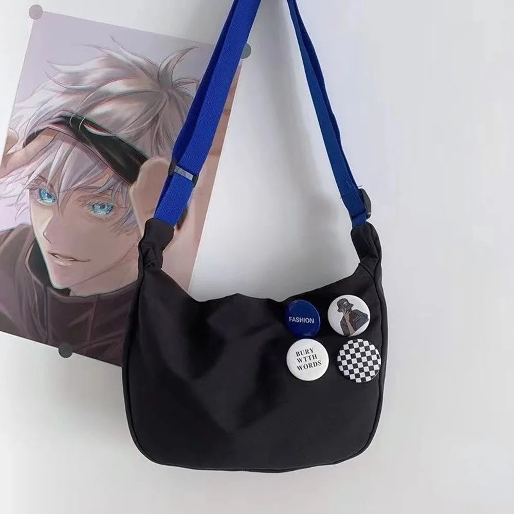 Marca da moda bolsa de ombro versátil feminina, bolsa tiracolo casual, moda coreana e japonesa, azul klein, novo estilo, 2024