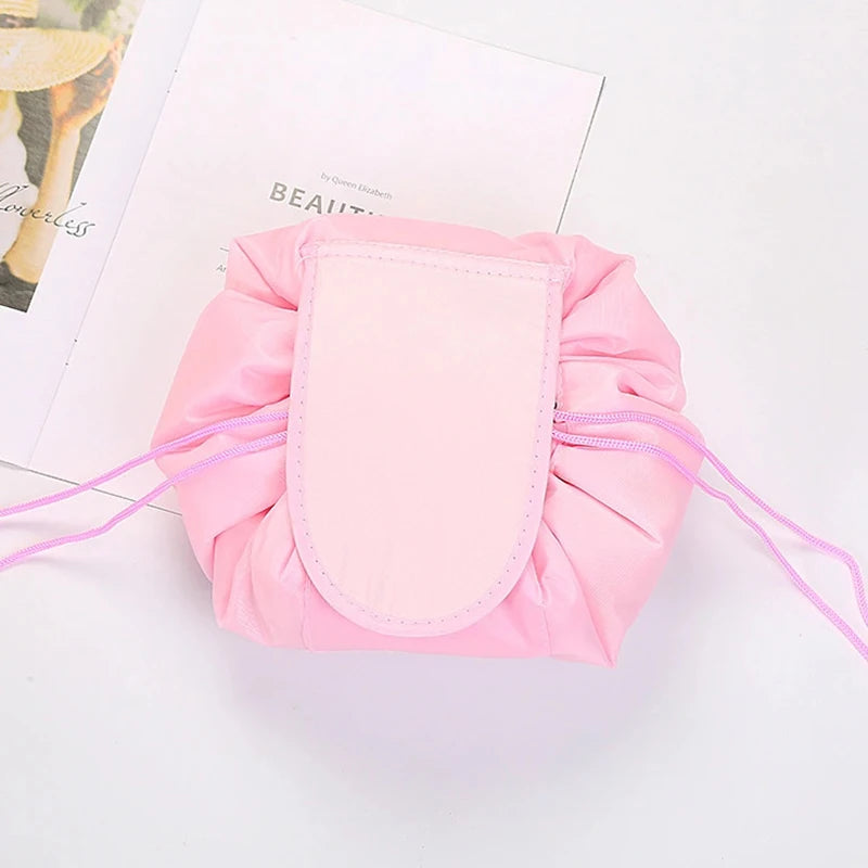 Mulheres cordão saco de cosméticos armazenamento de viagem saco de maquiagem organizador feminino compõem bolsa portátil à prova dwaterproof água caso de beleza de higiene pessoal