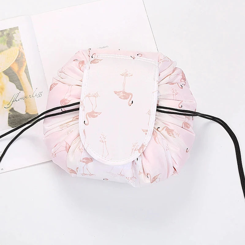Mulheres cordão saco de cosméticos armazenamento de viagem saco de maquiagem organizador feminino compõem bolsa portátil à prova dwaterproof água caso de beleza de higiene pessoal