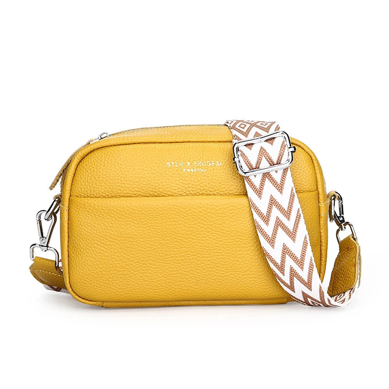 Alta qualidade de couro genuíno das mulheres crossbody sacos ombro 2023 luxo cor sólida bolsa couro vaca feminino mensageiro tote sac