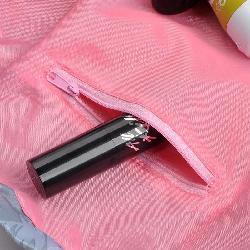 Mulheres cordão saco de cosméticos armazenamento de viagem saco de maquiagem organizador feminino compõem bolsa portátil à prova dwaterproof água caso de beleza de higiene pessoal