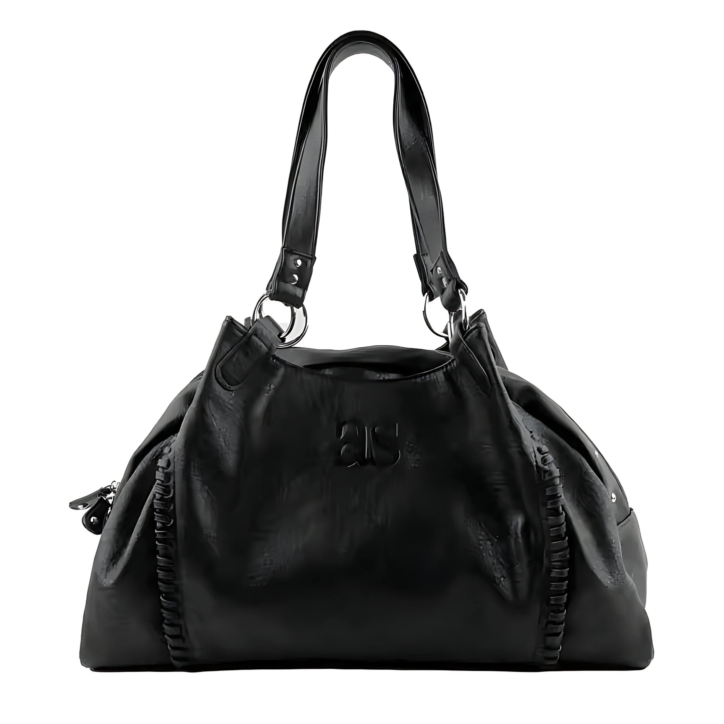 Nicho coreano ASON 24FW couro mini motocicleta bolsa de ombro único axila bolsa de grande capacidade