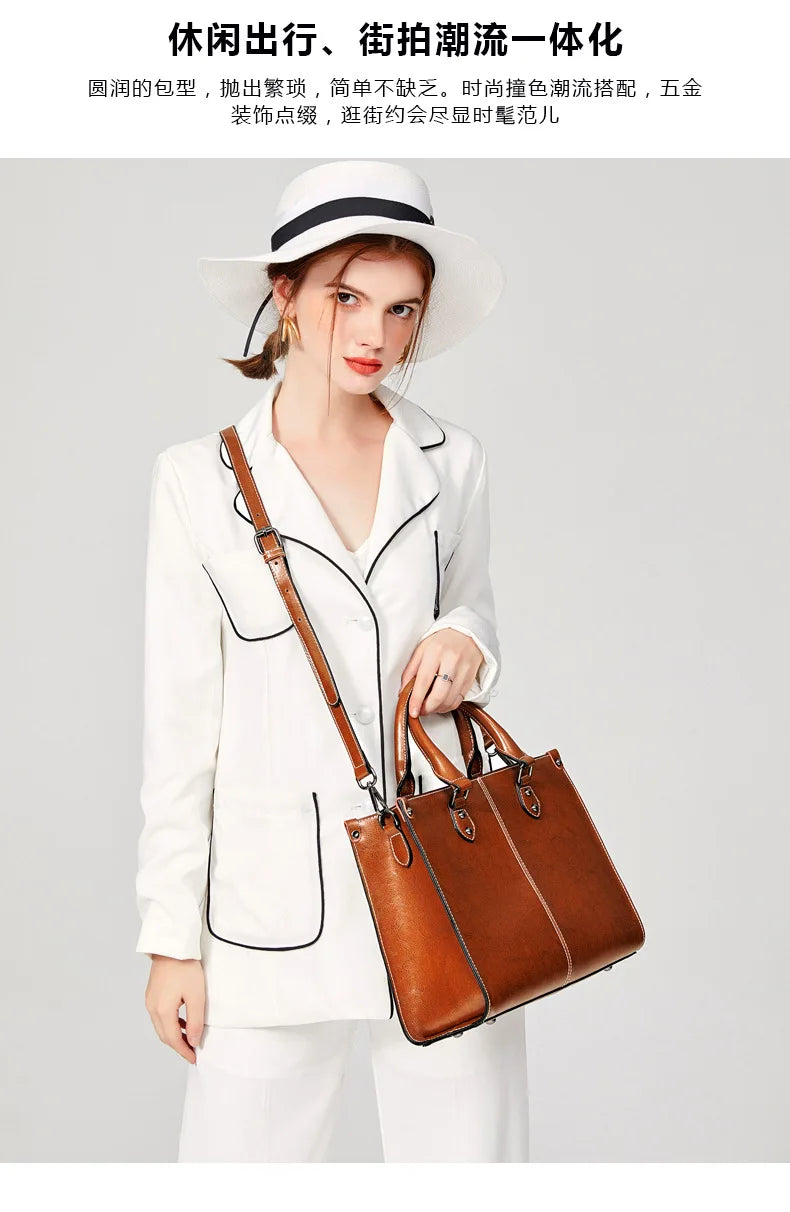 Bolsa feminina corpo cruz bolsa de ombro couro genuíno compras moda escritório feminino real mensageiro sacos alça superior