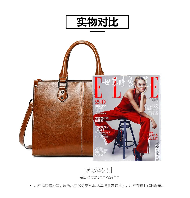 Bolsa feminina corpo cruz bolsa de ombro couro genuíno compras moda escritório feminino real mensageiro sacos alça superior