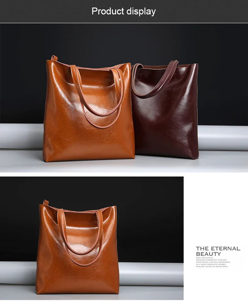 Bolsa de couro de vaca senhoras bolsas de couro genuíno grande bolsa feminina vintage 2023 escritório mão sacos de ombro para mulheres tote