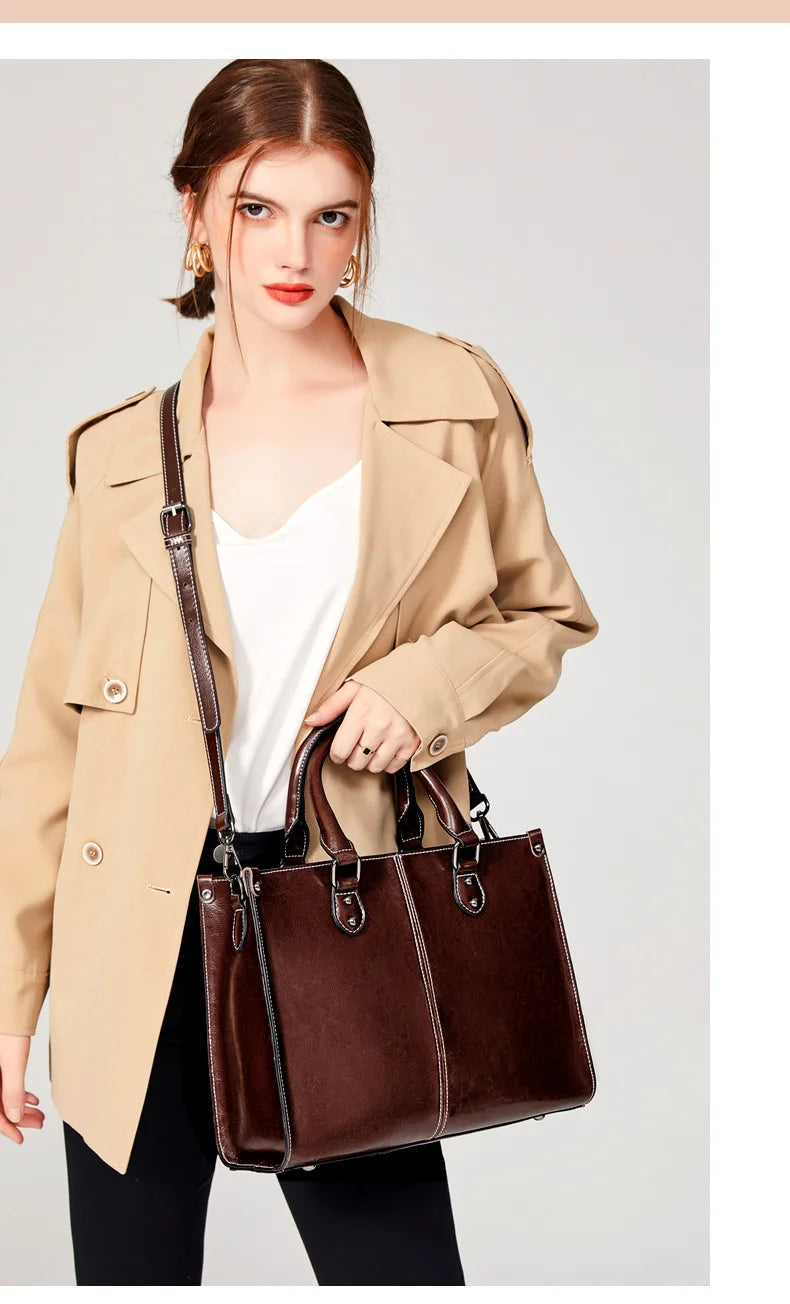 Bolsa feminina corpo cruz bolsa de ombro couro genuíno compras moda escritório feminino real mensageiro sacos alça superior