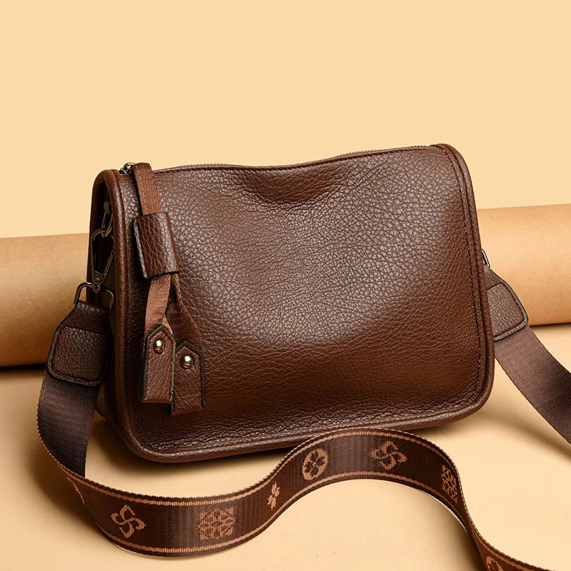 Alta qualidade de couro genuíno das mulheres sacola luxo macio senhoras ombro crossbody sacos 2024 moda feminina mensageiro sac