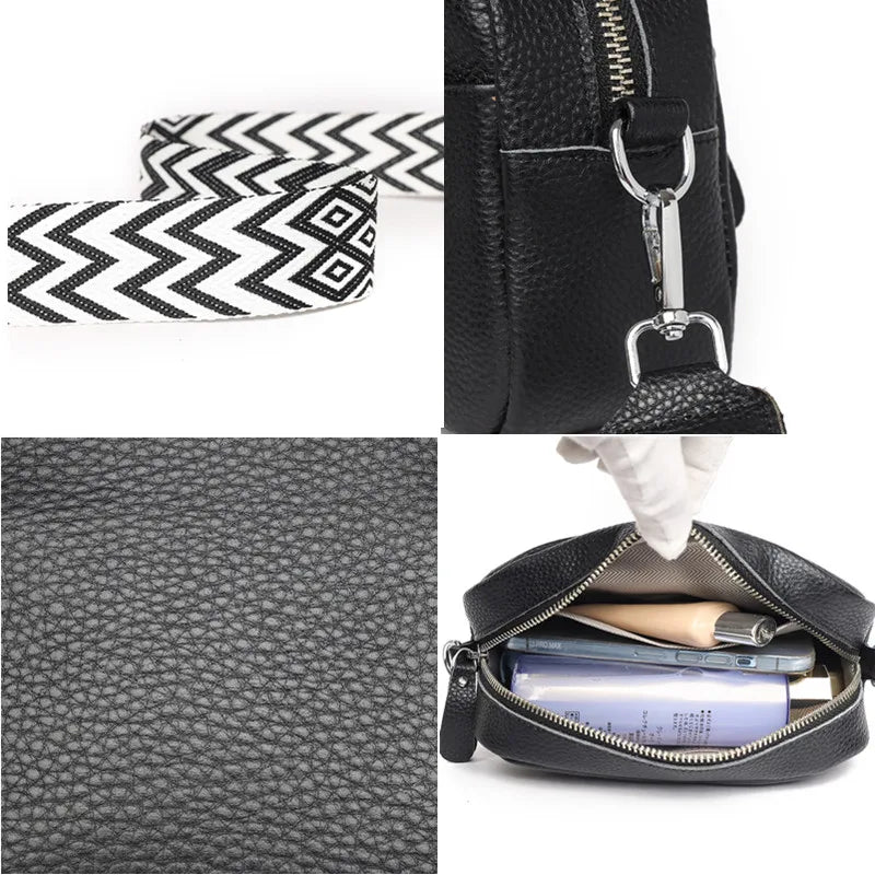Alta qualidade de couro genuíno das mulheres crossbody sacos ombro 2023 luxo cor sólida bolsa couro vaca feminino mensageiro tote sac