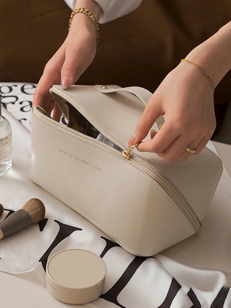 Bolsa de maquiagem para viagem, bolsa cosmética portátil para mulheres, à prova d'água, multifuncional, bolsa cosmética feminina