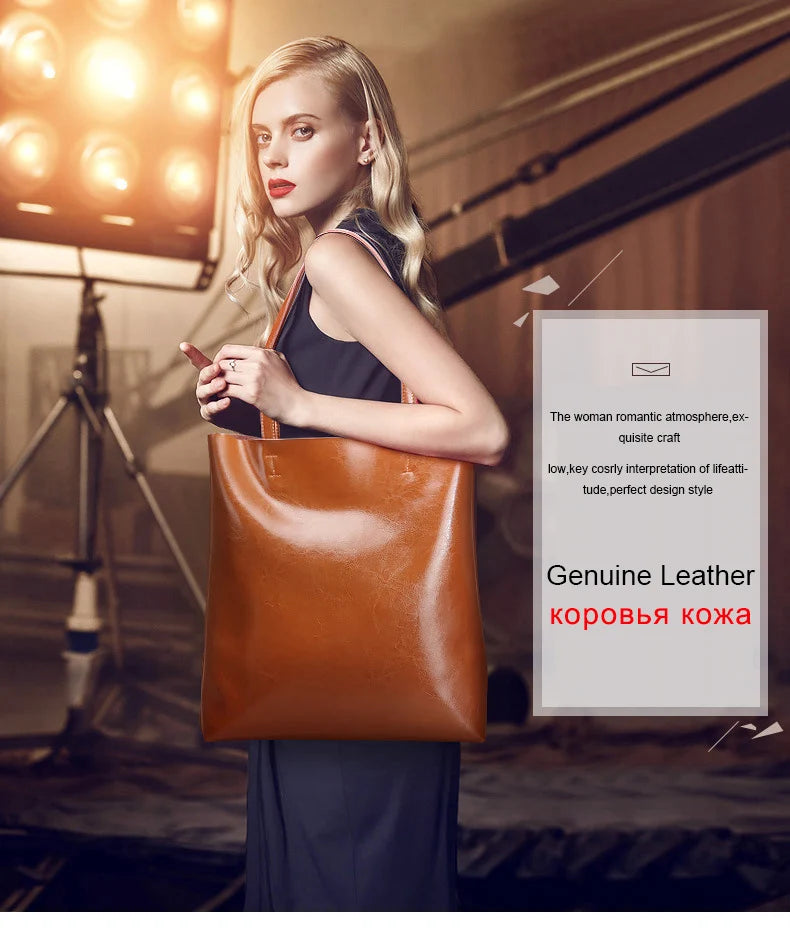 Bolsa de couro de vaca senhoras bolsas de couro genuíno grande bolsa feminina vintage 2023 escritório mão sacos de ombro para mulheres tote