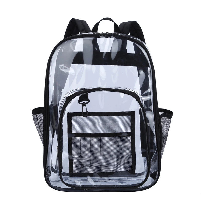Bolsa de ombro transparente unissex moda simples grande capacidade mochilas portáteis multifuncional à prova dwaterproof água masculino feminino mochila
