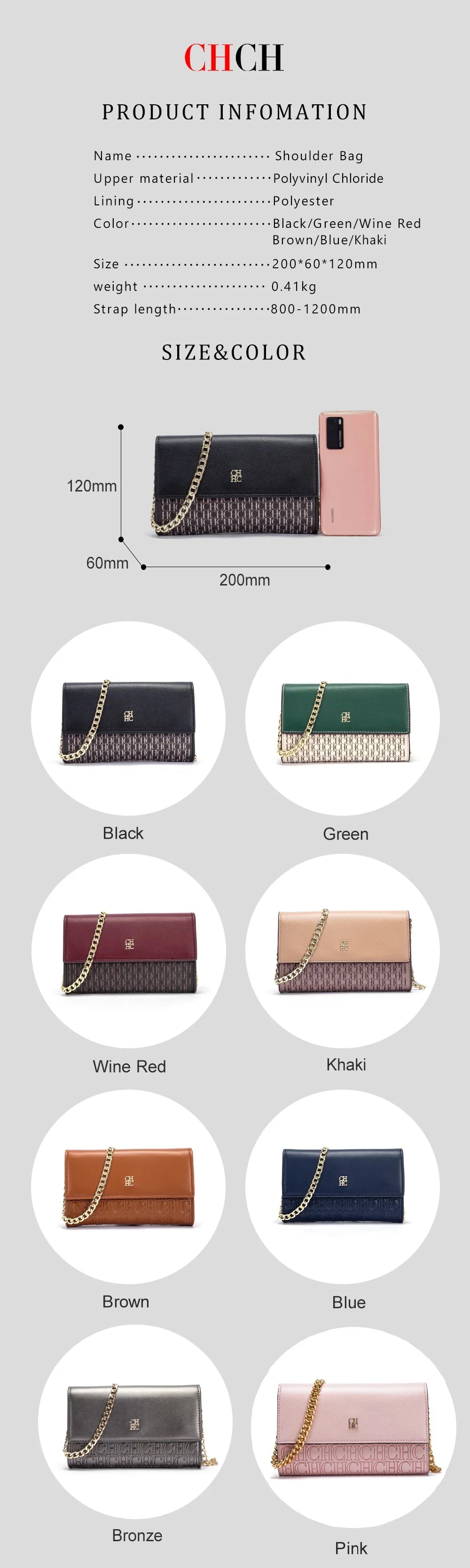 Bolsa de ombro feminina requintada e minimalista com alça de ombro de corrente design versátil para deslocamento e reuniões