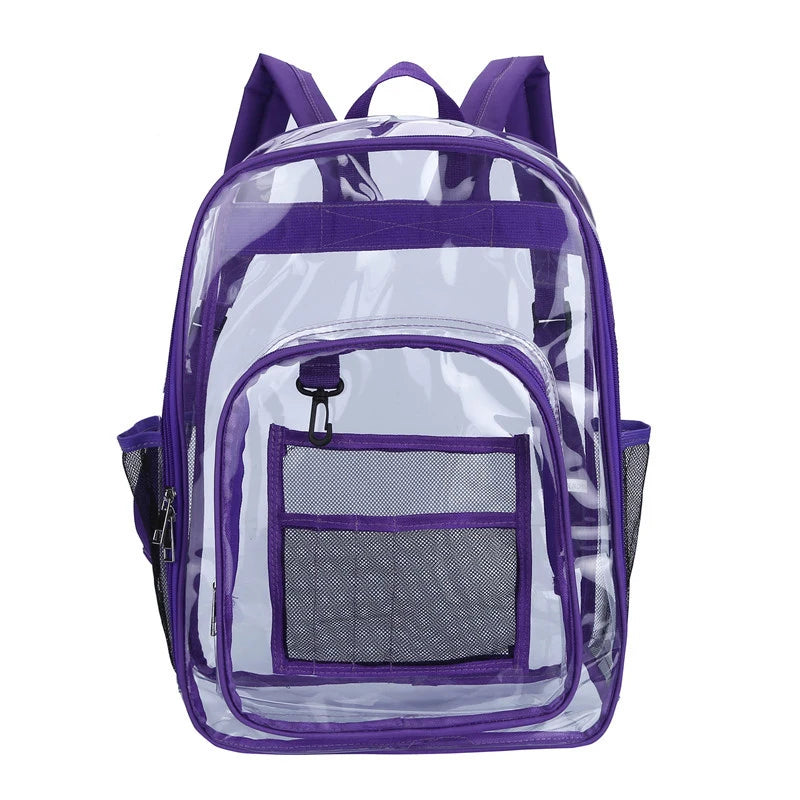 Bolsa de ombro transparente unissex moda simples grande capacidade mochilas portáteis multifuncional à prova dwaterproof água masculino feminino mochila