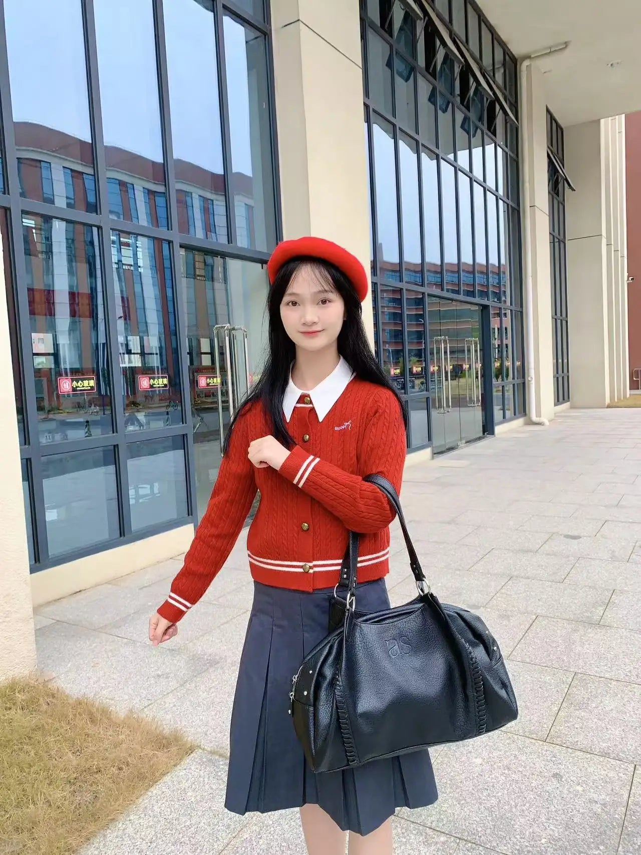 Nicho coreano ASON 24FW couro mini motocicleta bolsa de ombro único axila bolsa de grande capacidade