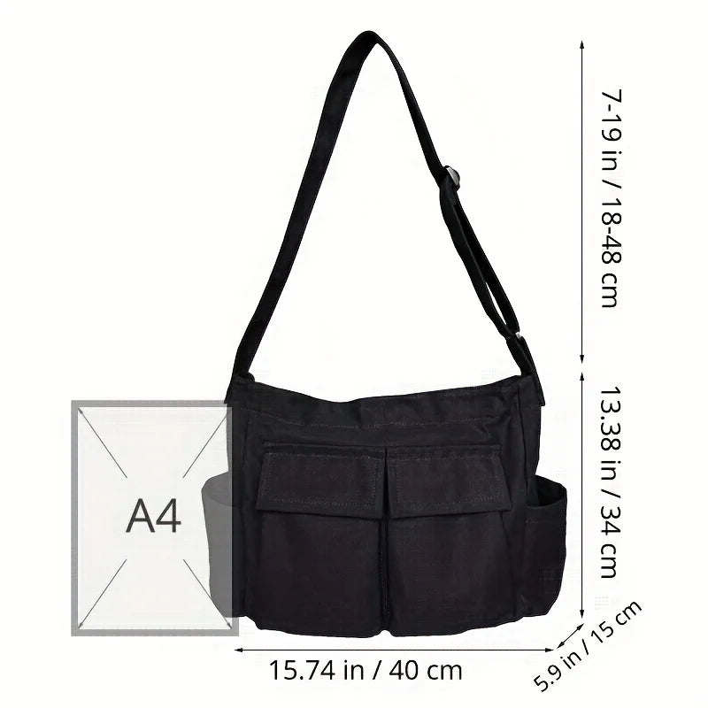 Workwear lona ombro grande capacidade retro messenger bag nova classe estudante messenger bag