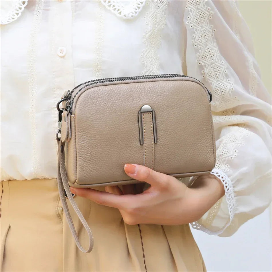 Bolsa de ombro de couro genuíno de luxo bolsas femininas saco para mulher 2024 feminino embreagem sacos de telefone casual crossbody sacos do mensageiro