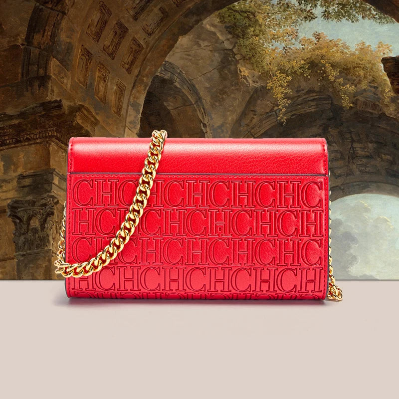 Bolsa de ombro feminina requintada e minimalista com alça de ombro de corrente design versátil para deslocamento e reuniões