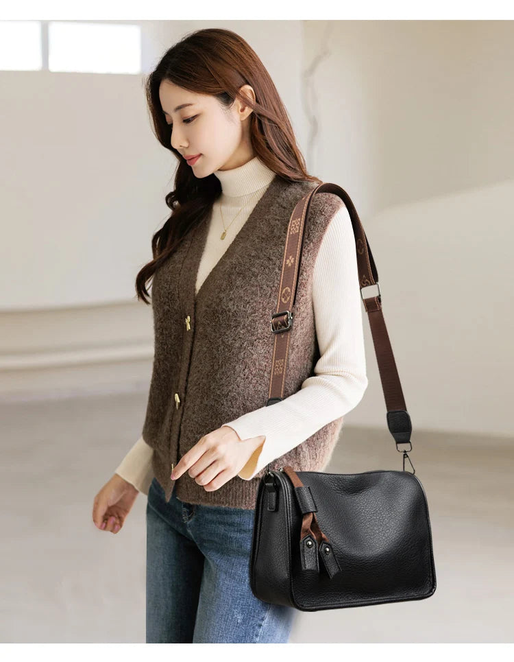 Alta qualidade de couro genuíno das mulheres sacola luxo macio senhoras ombro crossbody sacos 2024 moda feminina mensageiro sac