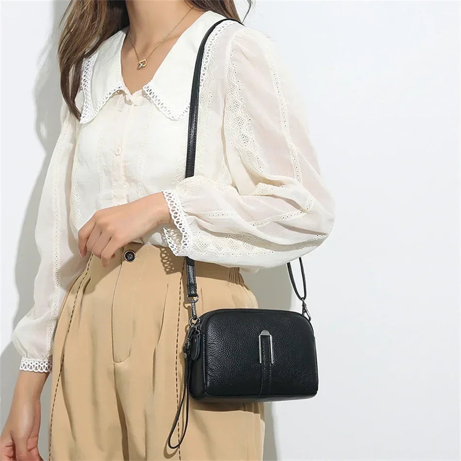 Bolsa de ombro de couro genuíno de luxo bolsas femininas saco para mulher 2024 feminino embreagem sacos de telefone casual crossbody sacos do mensageiro