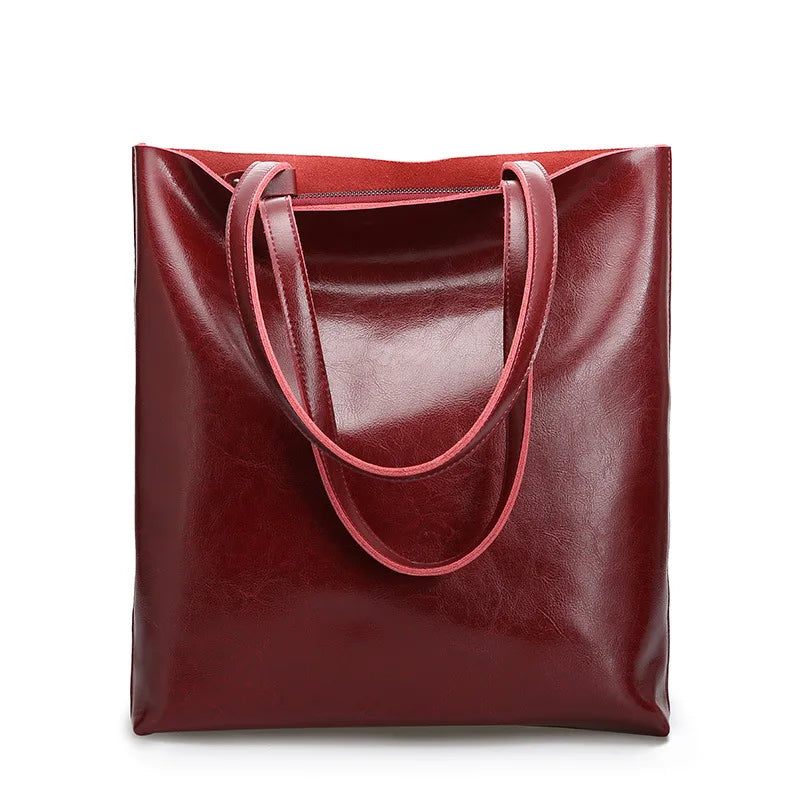Bolsa de couro de vaca senhoras bolsas de couro genuíno grande bolsa feminina vintage 2023 escritório mão sacos de ombro para mulheres tote