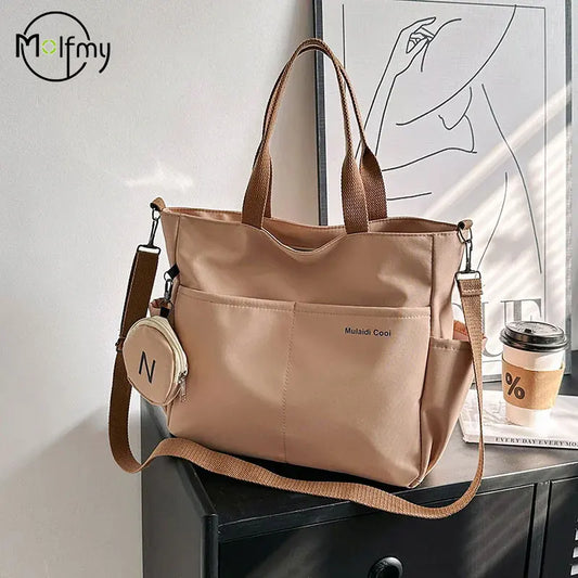Bolsa feminina impermeável de ombro crossbody, bolsa tote oxford para estudantes, bolsa feminina para mulheres