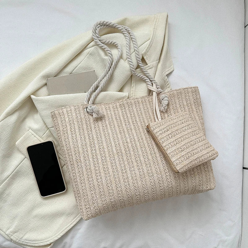 Designer bolsas femininas moda grande capacidade palha sacola verão praia saco casual bali grande bolsa