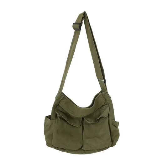Workwear lona ombro grande capacidade retro messenger bag nova classe estudante messenger bag