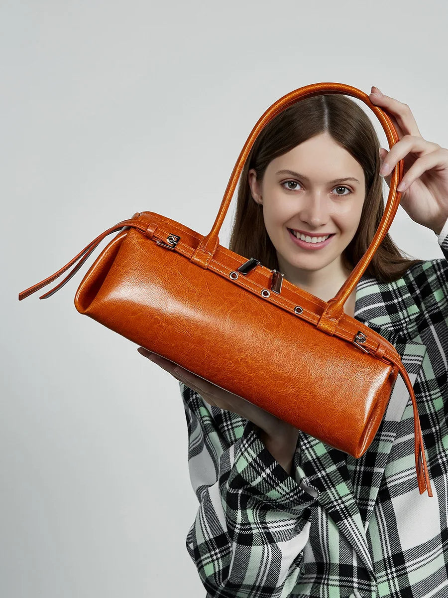 2025 nova bolsa de ombro feminina de couro genuíno luxo senhoras bolsa baguette saco feminino commuter compras axilas saco