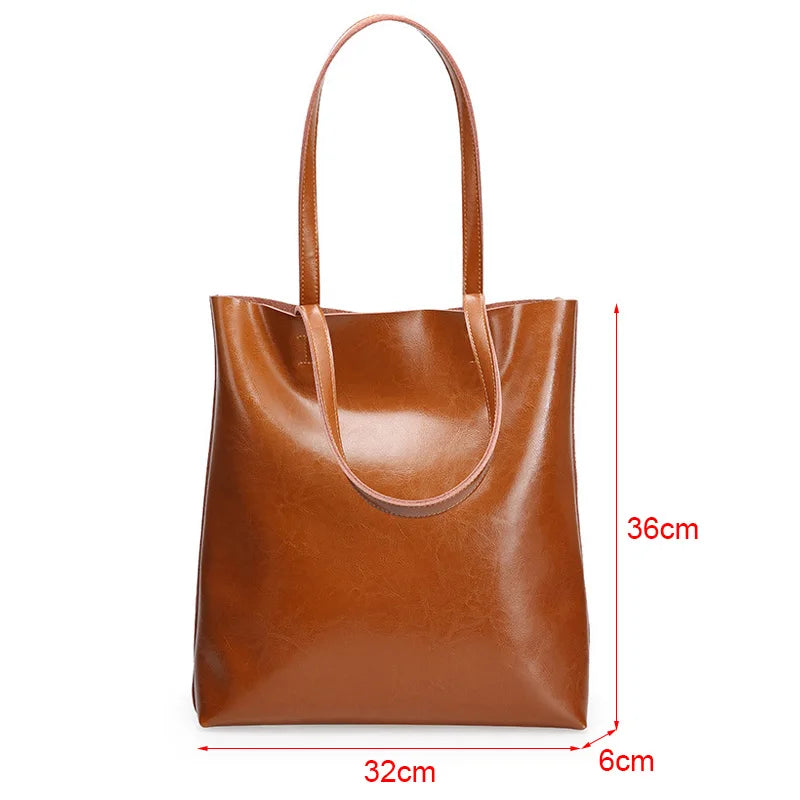 Bolsa de couro de vaca senhoras bolsas de couro genuíno grande bolsa feminina vintage 2023 escritório mão sacos de ombro para mulheres tote