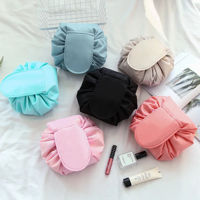 Mulheres cordão saco de cosméticos armazenamento de viagem saco de maquiagem organizador feminino compõem bolsa portátil à prova dwaterproof água caso de beleza de higiene pessoal