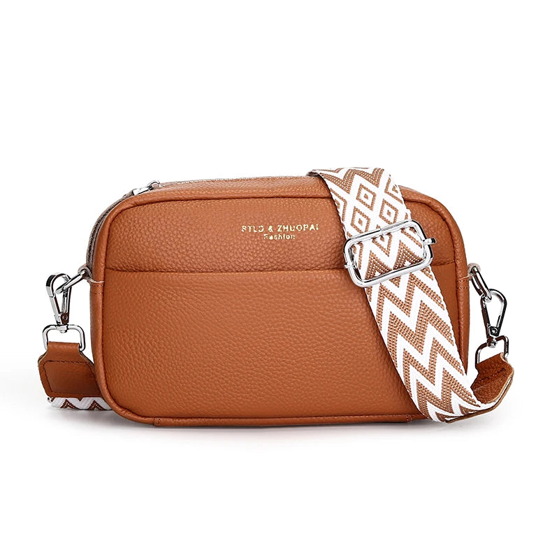 Alta qualidade de couro genuíno das mulheres crossbody sacos ombro 2023 luxo cor sólida bolsa couro vaca feminino mensageiro tote sac