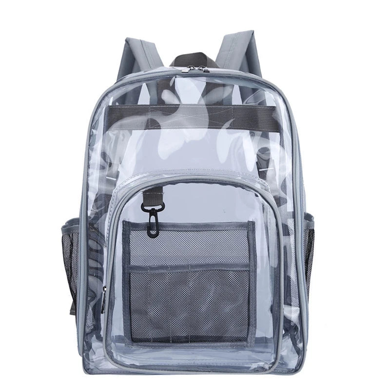 Bolsa de ombro transparente unissex moda simples grande capacidade mochilas portáteis multifuncional à prova dwaterproof água masculino feminino mochila