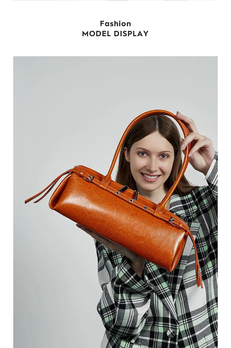 2025 nova bolsa de ombro feminina de couro genuíno luxo senhoras bolsa baguette saco feminino commuter compras axilas saco