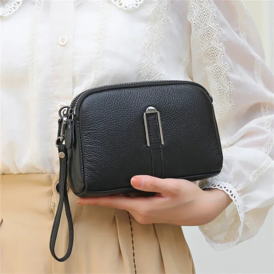 Bolsa de ombro de couro genuíno de luxo bolsas femininas saco para mulher 2024 feminino embreagem sacos de telefone casual crossbody sacos do mensageiro