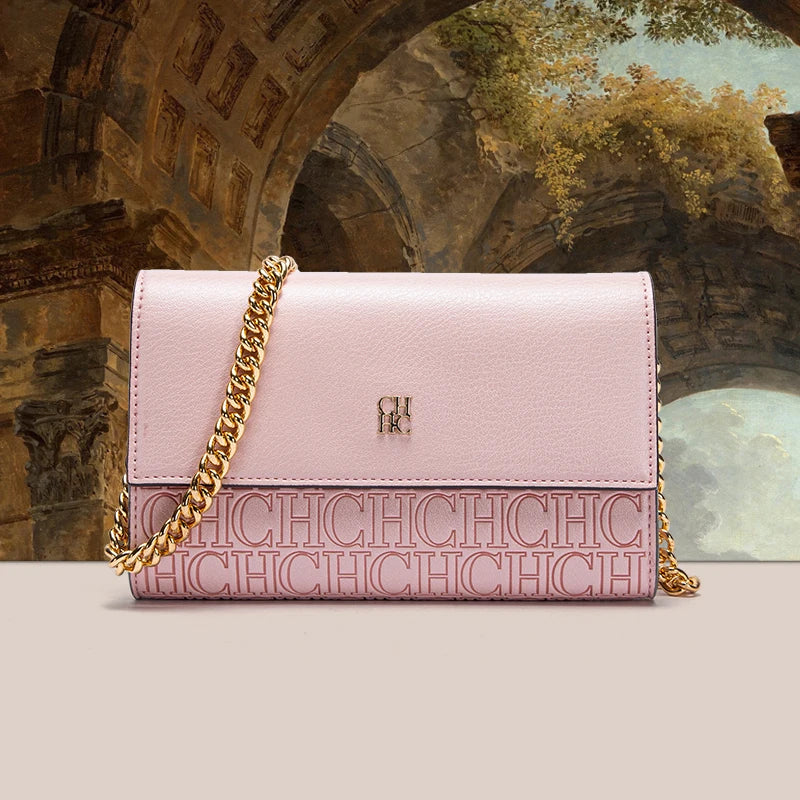 Bolsa de ombro feminina requintada e minimalista com alça de ombro de corrente design versátil para deslocamento e reuniões