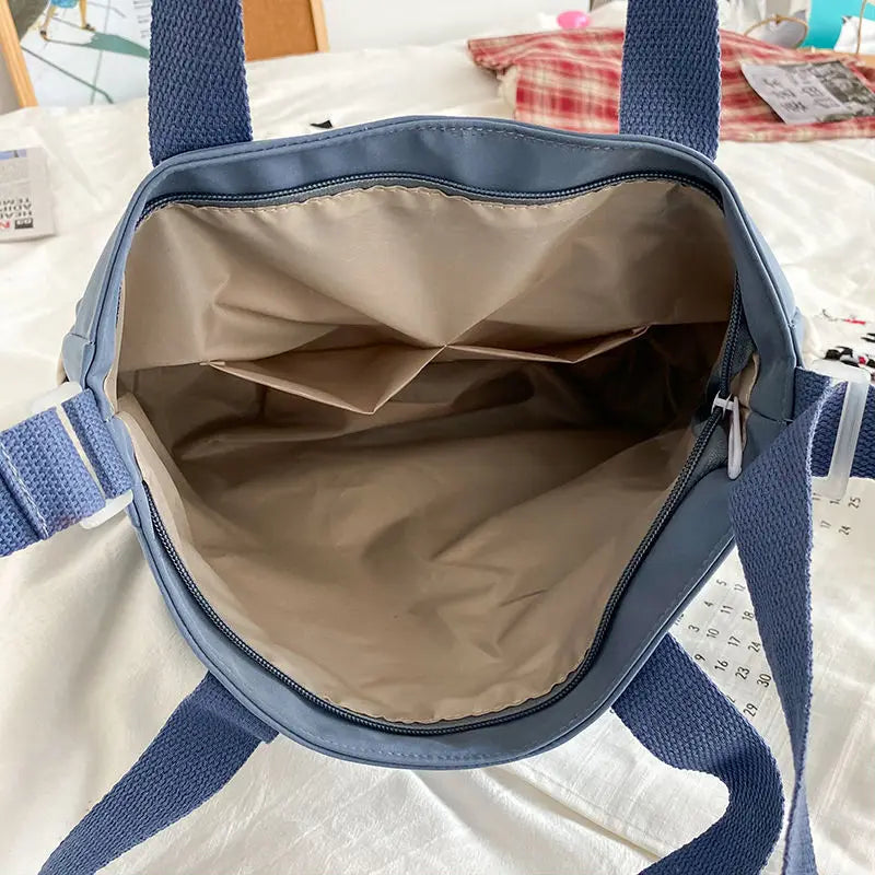 Bolsa de ombro feminina de lona à prova d'água, bolsa mensageiro de nylon para mulheres, bolsa crossbody oxford, sacola de livros para meninas