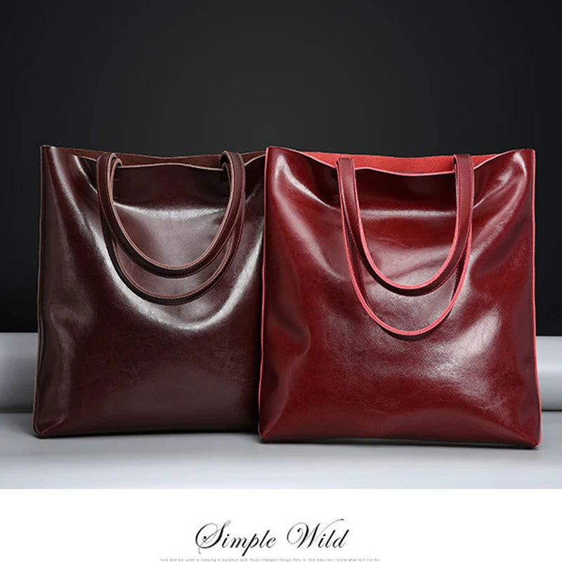Bolsa de couro de vaca senhoras bolsas de couro genuíno grande bolsa feminina vintage 2023 escritório mão sacos de ombro para mulheres tote