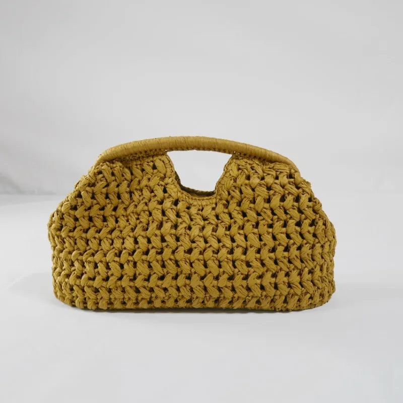 Senhoras elegantes corrente tecido bolsa de ombro palha moda ráfia crossbody saco de praia verão novo versátil bolsa feminina