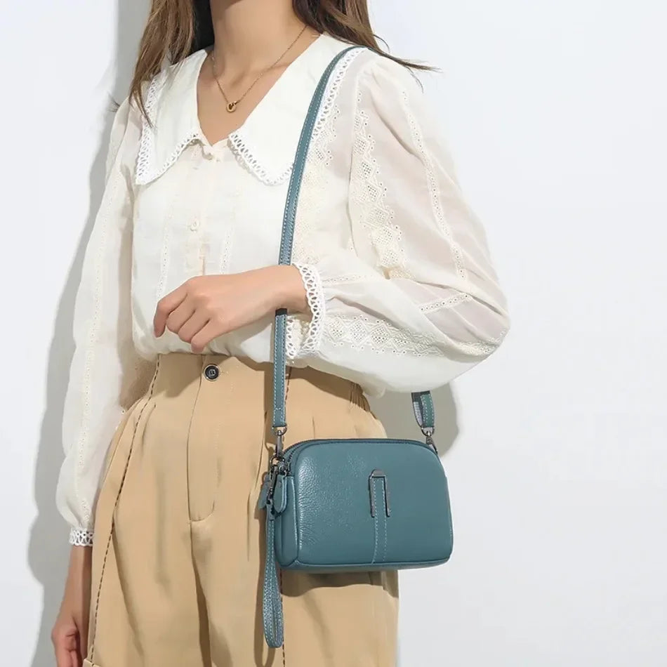 Bolsa de ombro de couro genuíno de luxo bolsas femininas saco para mulher 2024 feminino embreagem sacos de telefone casual crossbody sacos do mensageiro