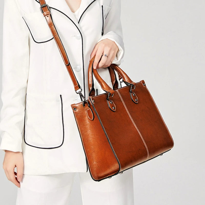 Bolsa feminina corpo cruz bolsa de ombro couro genuíno compras moda escritório feminino real mensageiro sacos alça superior