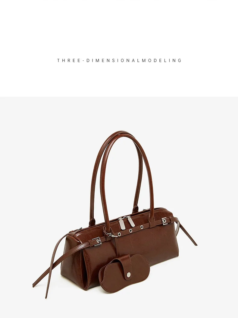 2025 nova bolsa de ombro feminina de couro genuíno luxo senhoras bolsa baguette saco feminino commuter compras axilas saco