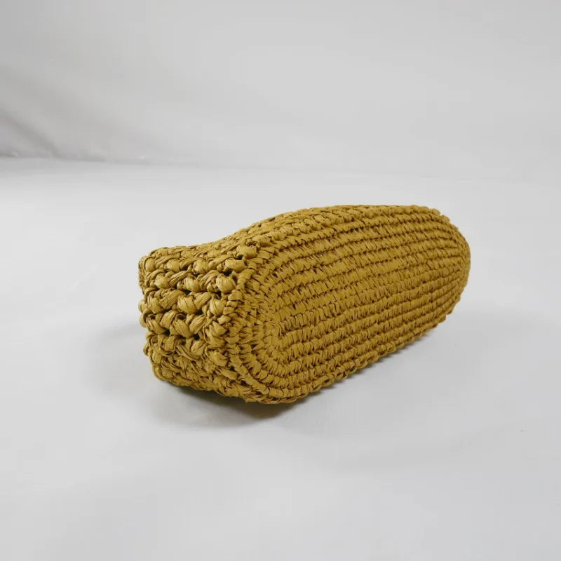 Senhoras elegantes corrente tecido bolsa de ombro palha moda ráfia crossbody saco de praia verão novo versátil bolsa feminina